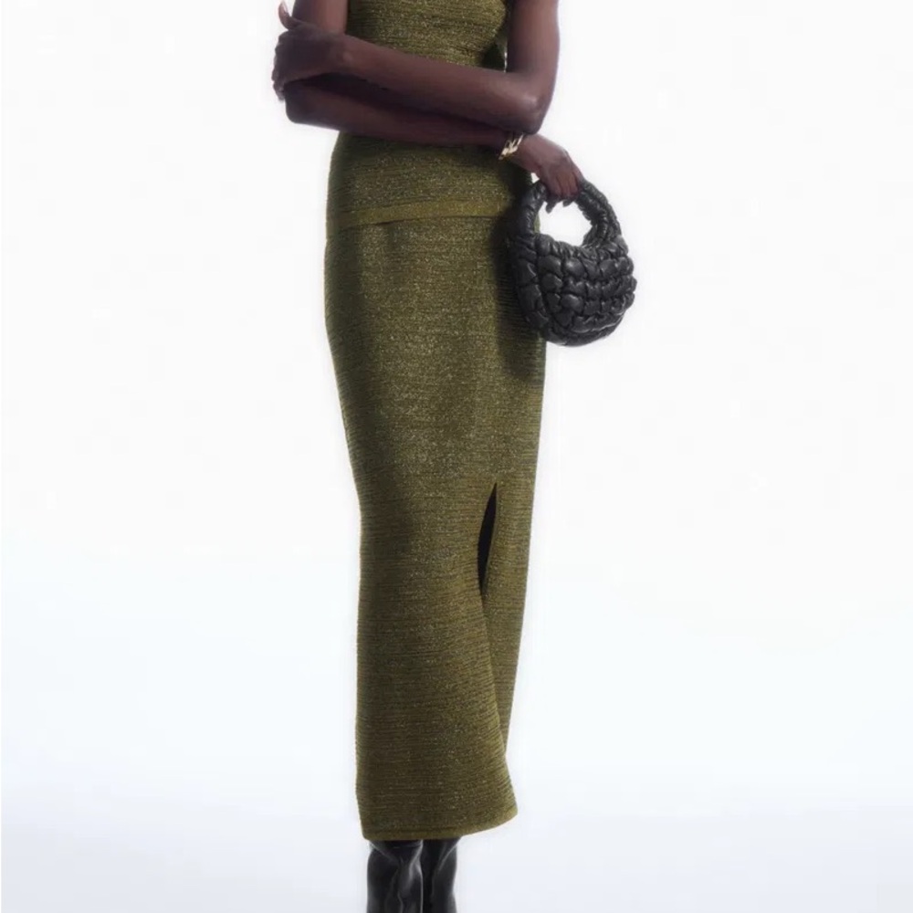 COS Green Skirt with Gold Accents - SMALL